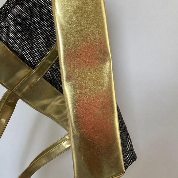 Gold Metallic and Mesh Tote - Picture 5 of 9